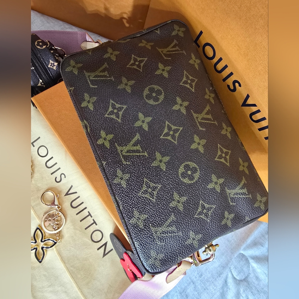💚Vintage Louis Vuitton Monogram Brown Women's Crossbody Trousse 23 Pouch Bag💚 - Picture 10 of 17